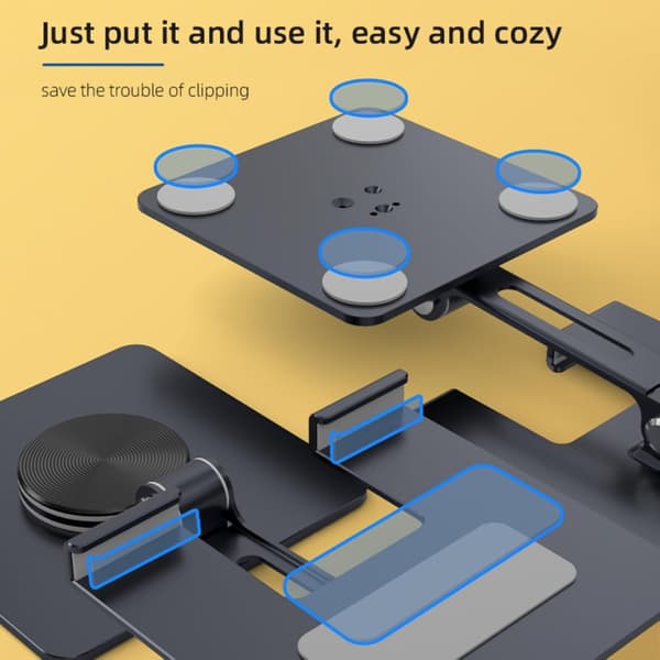 Tablet Desktop Metal Stand, Kraftig Foldbar Bærbar Stand
