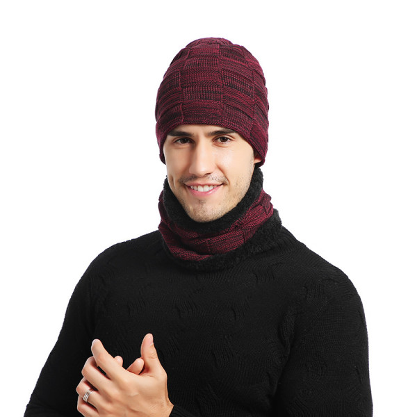 Miesten talvinen lämmin huivi neulottu hattu eurooppalainen ja amerikkalainen pääntie s