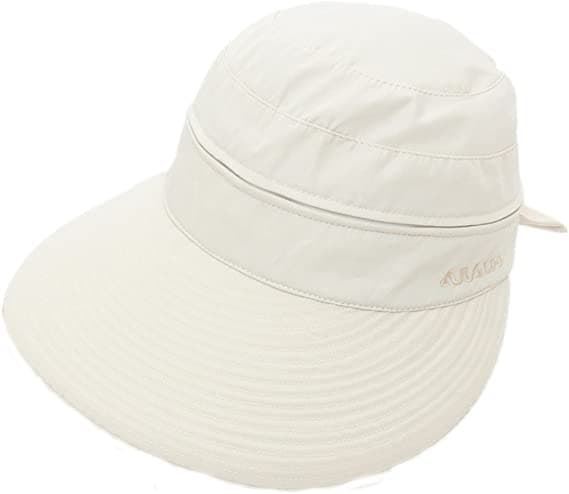 Hvit - Dame Solhatt Justerbar Foldbar Visor Cap Bred Br