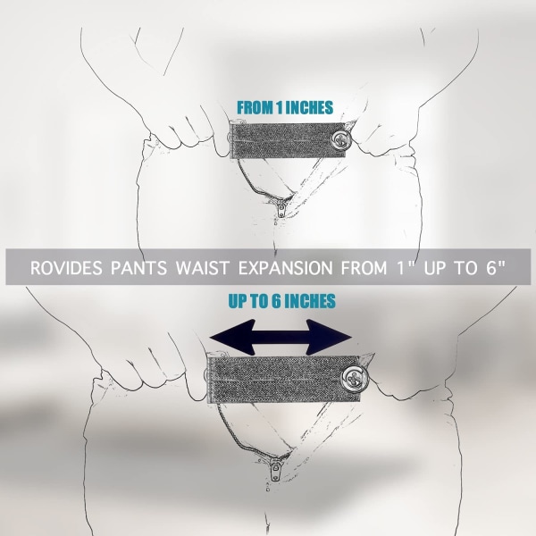 Set med 5 elastiska midjevidgare för män och kvinnor. 5-pack.