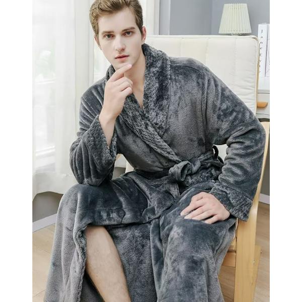 Efterår og vinter flannel pyjamas, mellem længde, L størrelse, th