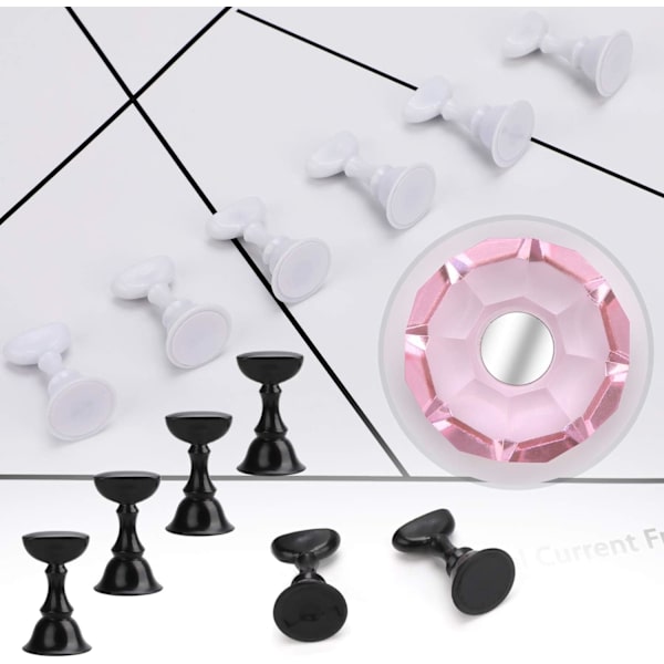 Magnetisk nagelkonstdisplaystativ, fingertoppsschackdisplaystativ Na
