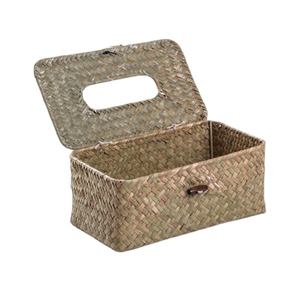 Rectangular Tissue Box Dispenser Box Woven In Reeds, For Family,