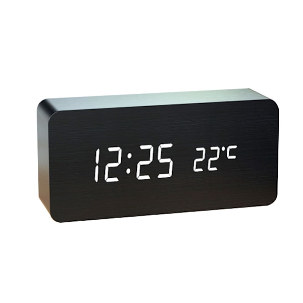 Trädigitalklocka - Multifunktionell LED-väckarklocka med tid/D