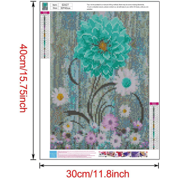 30x40cm, Flower Diamond Art Painting Kit 5d timanttimaalattu rein