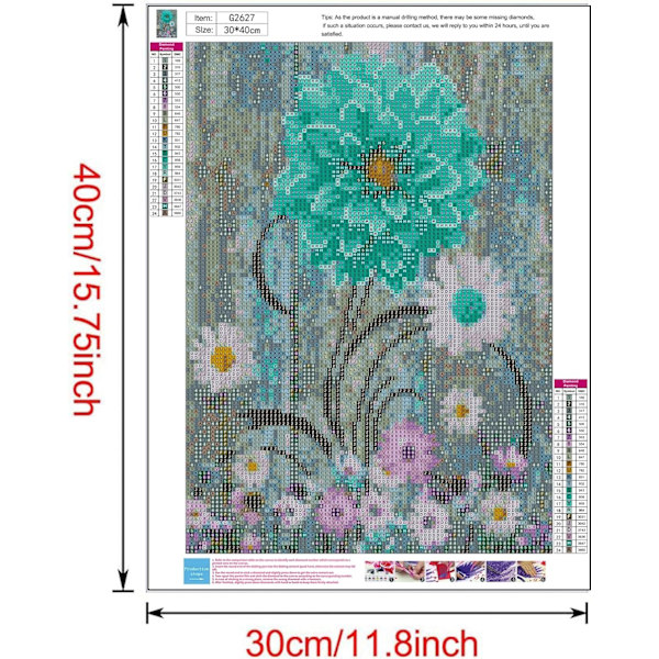 30x40cm, Kukka Timanttimaalaus Sarja 5d Timanttimaalattu Strassit Kirjonta Kangas