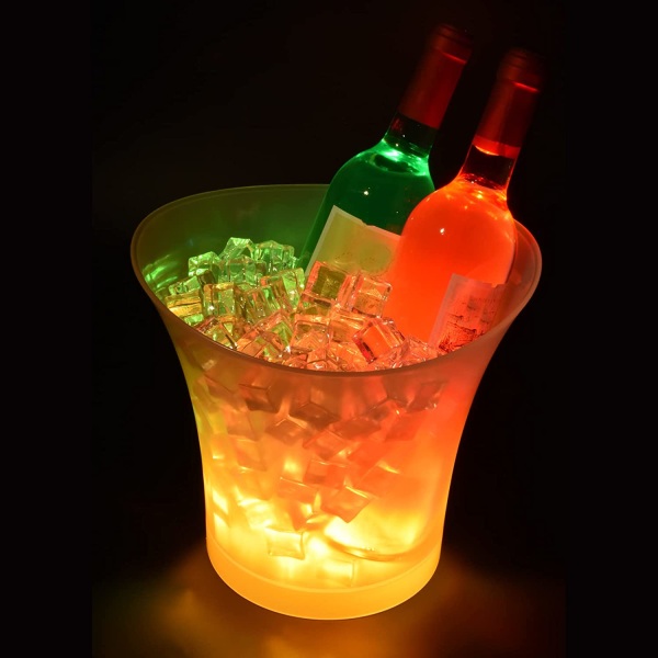Isterningbakke, Farverig LED Lys Iced Champagne Terning, Farvedåse