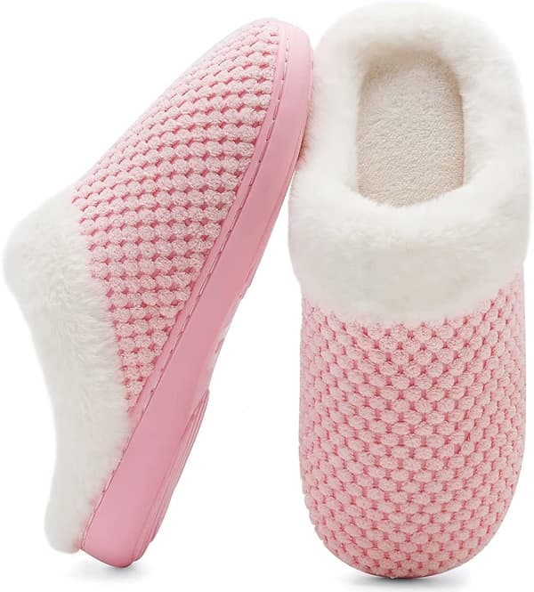 Pinkfarvede vintertøfler til kvinder - Memory Foam-tøfler med komfort