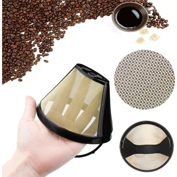 Universalt permanent kaffefilter Vaskbart og gjenbrukbart husholdningsbruk