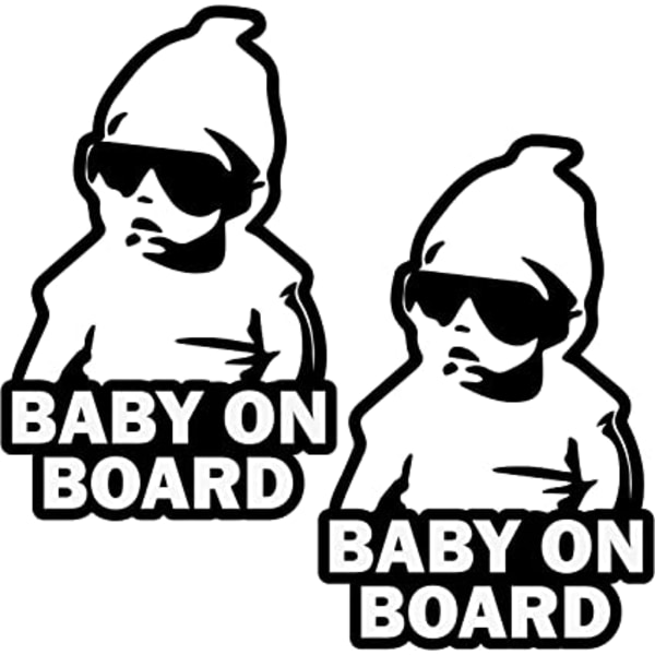 Baby-ombord-refleksbildekor - (sett med 2) Fun Cute Cool S