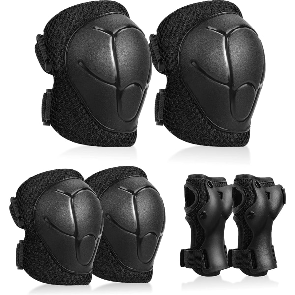 Kids Knee Pads Set,6 in 1 Kit Protective Gear Knee Elbow Pads wi