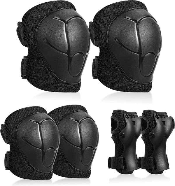 Knäskyddssats för barn, 6 i 1-kit Skyddsutrustning Knä armbåge skydd