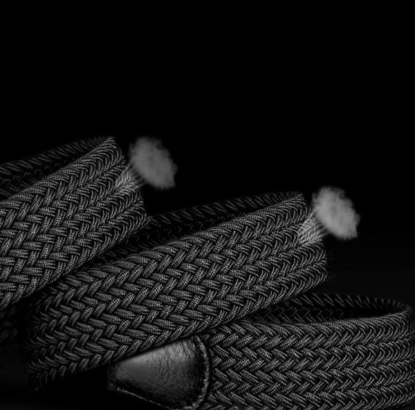 (Sort) unisex elastisk vævet bælte elastisk stof bælte til mænd en