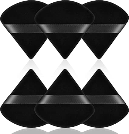 (Noir) 6 stycken sminkpuffar, triangulära sminkpuffar, Coto