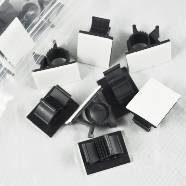 Pakke med 100 selvklæbende nylontråd justerbare kabelclips Cl
