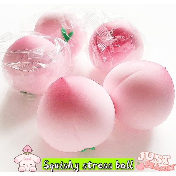 Pörröinen stressipallo persikkapuristuspallo (vaaleanpunainen), hauska taikinapallo sens