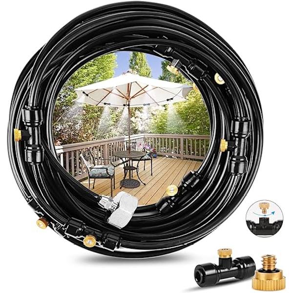 15M Misting System, Patio Misting Cooling System,(21 Nozzle) Utomhus