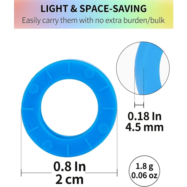 24-pakning 2 cm runde nøkkelhettetrekk, beskyttende nøkkel-ID-markører for