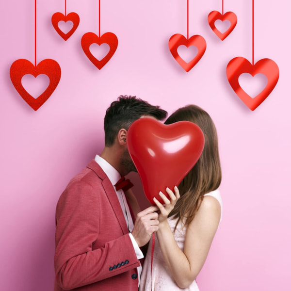 40 stykker Valentinsdag hengende hjertedekorasjoner til bryllup,