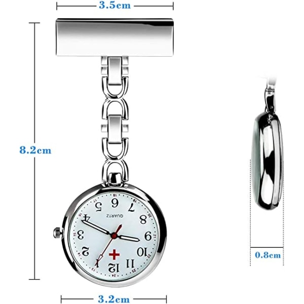 Sygeplejerskebrocheur Medicinsk ur hængende lommeure Quartz W