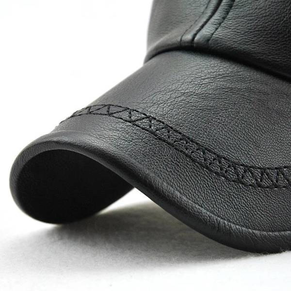 Herre skinn baseball caps justerbar caps sportslue flat