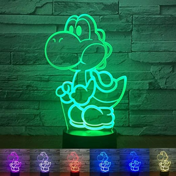 Mario Night Light 3D nattbordslys, tegneseriespillfigur Super
