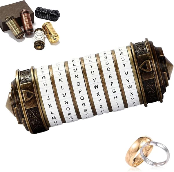 Cryptex Da Vinci-koden Mini Cryptex Lås Pusselboxar med Hemligt (Vit)