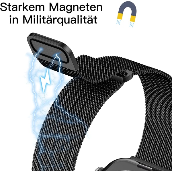 Sort metalrem til Apple Watch-rem 42/44/45MM f