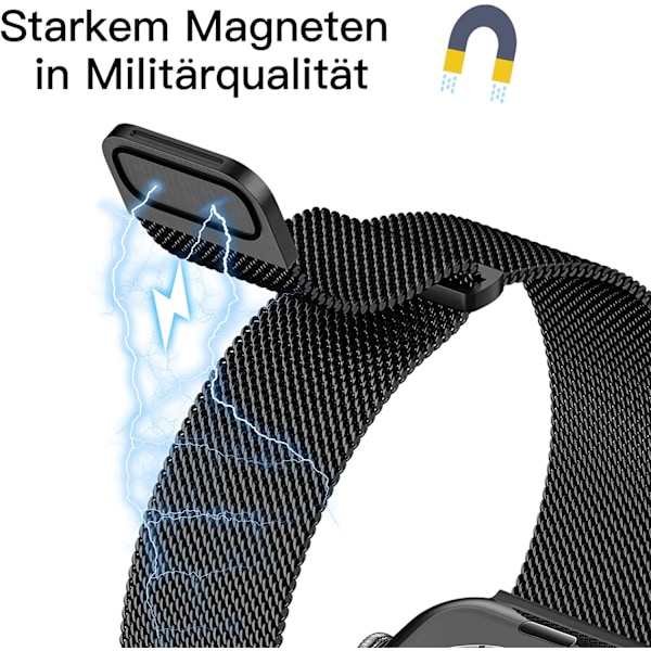 Svart metallrem kompatibel med Apple Watch -rem 42/44/45MM f