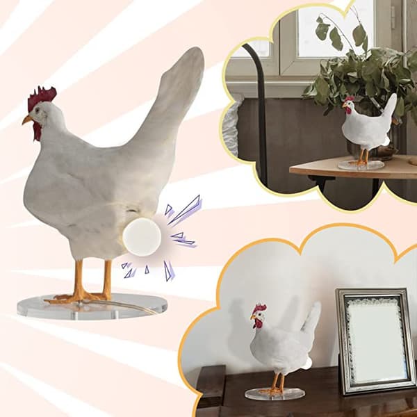 Led Kylling Lampe Egg Nattlampe Taksidermi Egg Skrivebordslampe