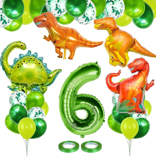4-års födelsedag Dino-ballonger, 100 cm Giant Number Balloon 4, Bi
