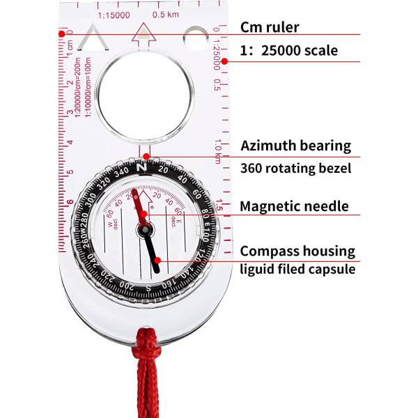 6 kpl Retkeilyreppu Kompassi Navigointi Reppu Kompassi Orie