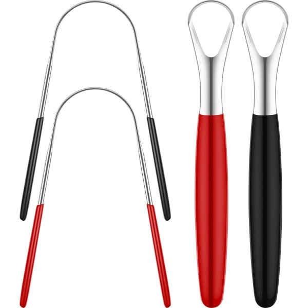 4 Pieces Tongue Scrapers, Reduce Bad Breath Tongue Cleaning Stain