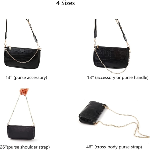 (gyllene, 60 cm) Mini koppar handväska kedjor Axelremsväska Access