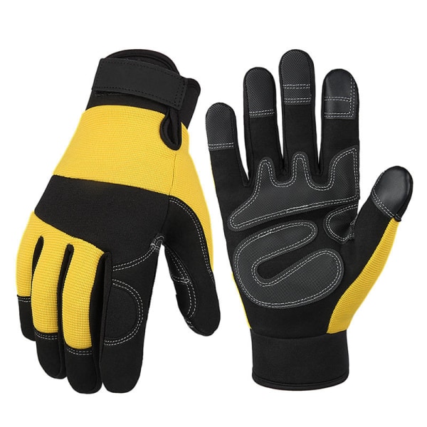 A Pair of Yellow XL Garden Work Gloves Thorn Resistant Flexible