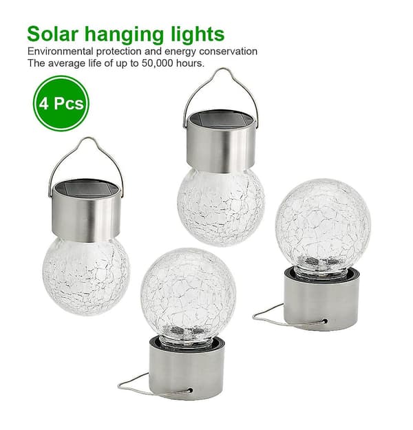 Udendørs hængende solcellelys revne glas solcellelys regnbånd Cl