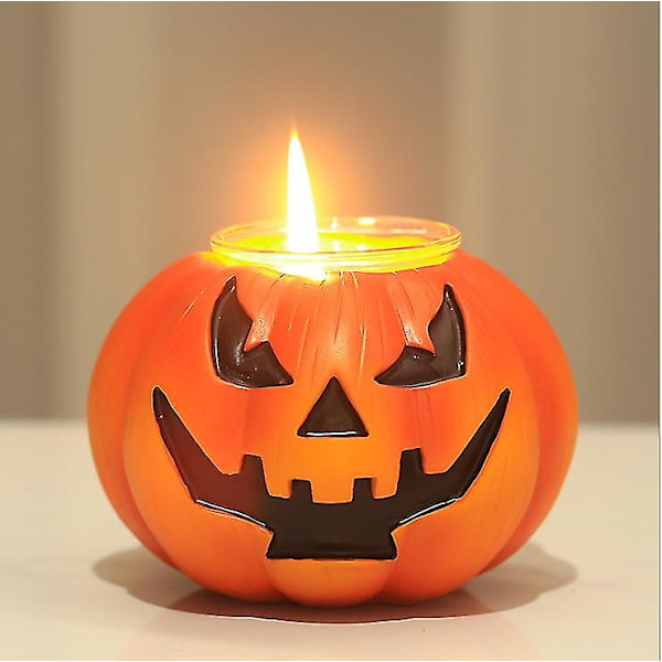 Halloween Spøgelse Ansigt Græskar Lysestager Lys Lampe Desktop D
