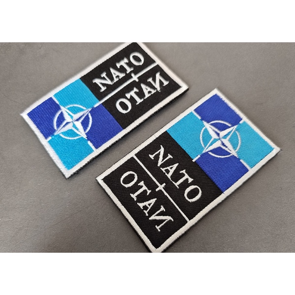 10-pack Nato-flagga tygmärke broderad lapp kardborreband（3）