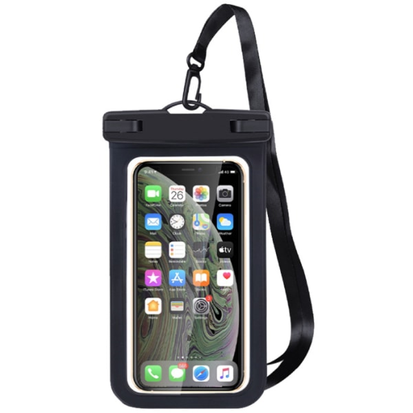 Svart vanntett smarttelefonveske [1 pakke], vanntett telefonpose