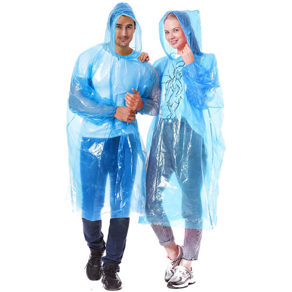 5-pack Mycket tjocka och engångsregnponchos för vuxna Emergen