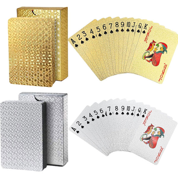 2 Lekar Spelkortslekar, 1 Guld + 1 Silver