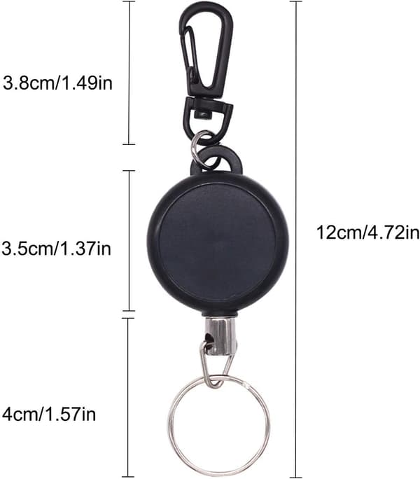 2 st 60 cm Retractable Nyckelring, Stålkabel, Retractable Nyckelch
