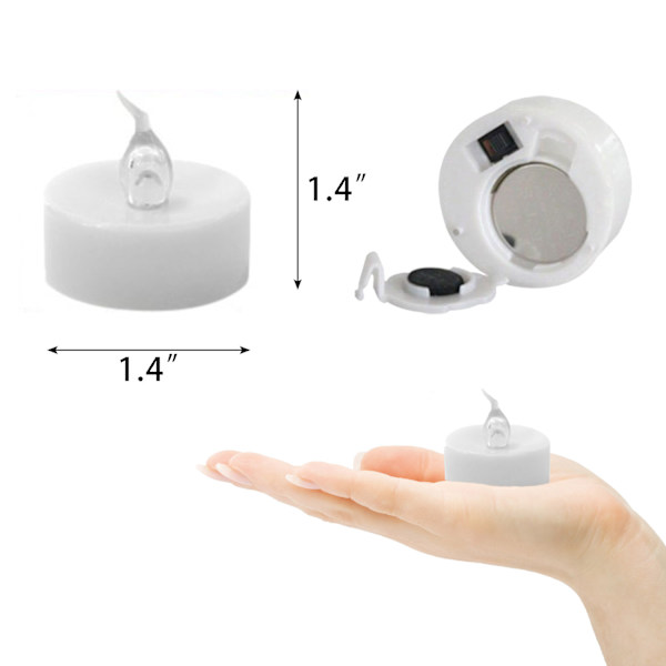 12-pak LED-lys (spiss gult lys), flammefrie telys, elektriske flimrende lys, innendørs og utendørs stemningsdekorasjon for jul, påske, bryllup, fester C