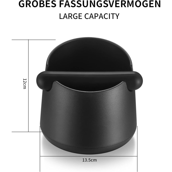 Kaffe Knock Box (Sort), Kaffepulverbeholder med aftagelig stang til at banke kaffegrums ud