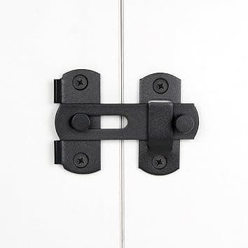 4 pakker låser for låvedører, 2,75” x 2,02” matt sort rustfritt stål