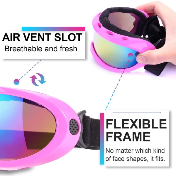 Skibriller, pakke med 2-rosa flerfarget/rød flerfarget, snowboard