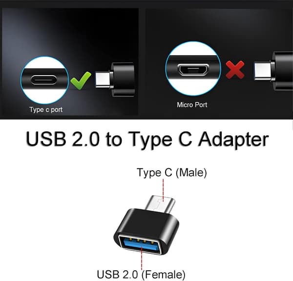 USB C til USB-adapter (4-pak), OTG USB C til USB-adapter, USB-hun til USB C-han