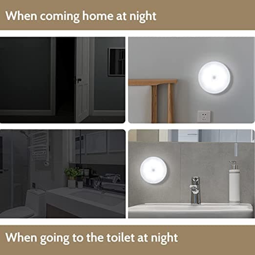 2-pack LED-nattlampor med rörelsesensor, USB-laddning smarta li