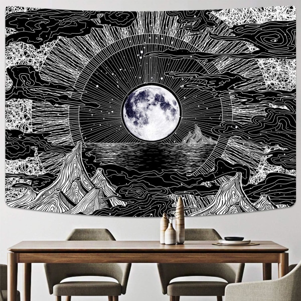 Veggteppe, psykedelisk, 180 x 230 cm med motiver av måne, st