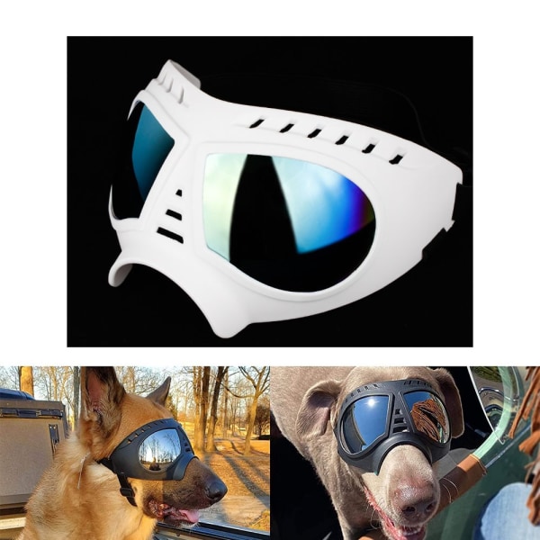 En hvid Dog Goggles Medium-Large Dog Anti-UV Solbriller Windproof